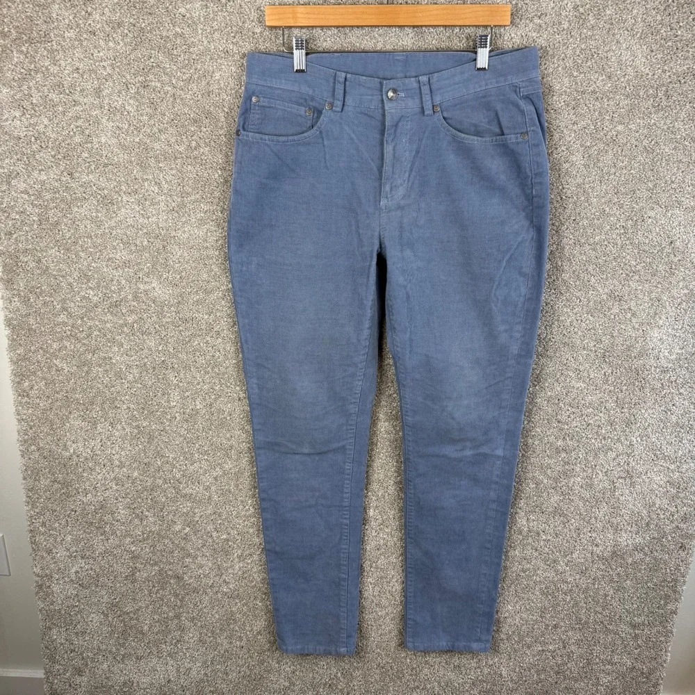 Brooks Brothers Slim Fit Blue Grey Corduroy Pants Mens 33x32 Stretch‎ 5-Pocket